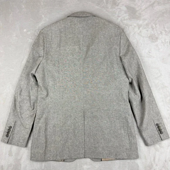 Stafford Linen Blend Sport Coat Mens 40R Tan Brown Classic Fit Blazer Preppy - Picture 4 of 16